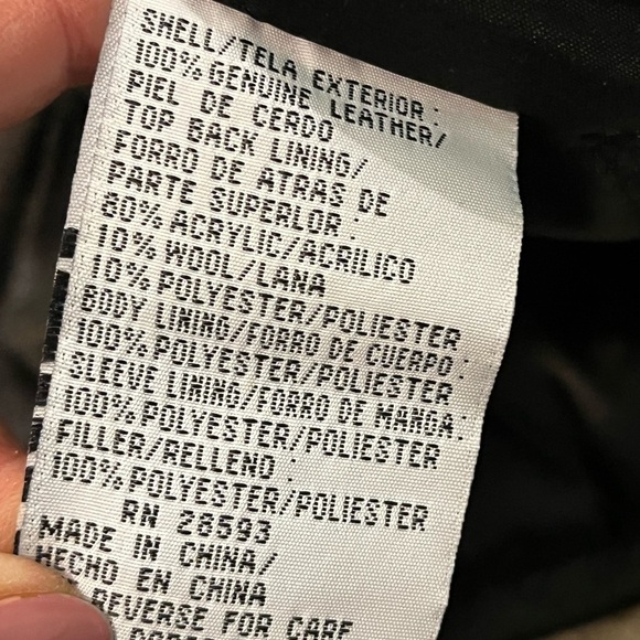 Members Only Leather Coat Long Black Mens Medium Vintage 90s - Picture 13 of 13